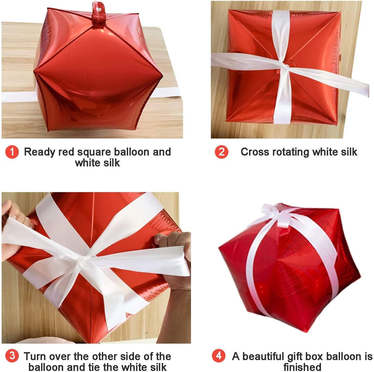 Christmas Balloon Garland Arch Kit - Includes Red and White Candy Balloons, Gift Box Balloons, and Red Star Balloons for Holiday Party Decorations