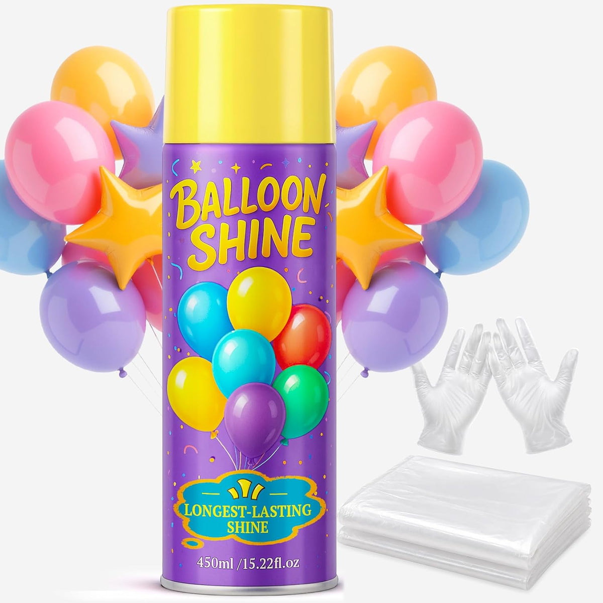 Balloon Shine Spray - 15 oz Silicone Formula for Parties