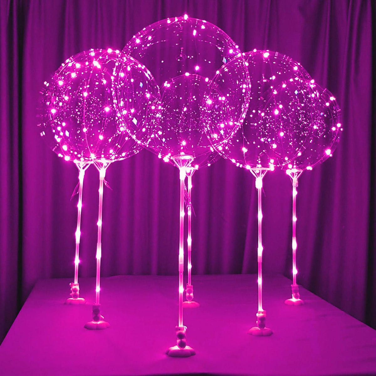 6-Piece LED Bobo Balloon DIY Kit with Sticks and Stand