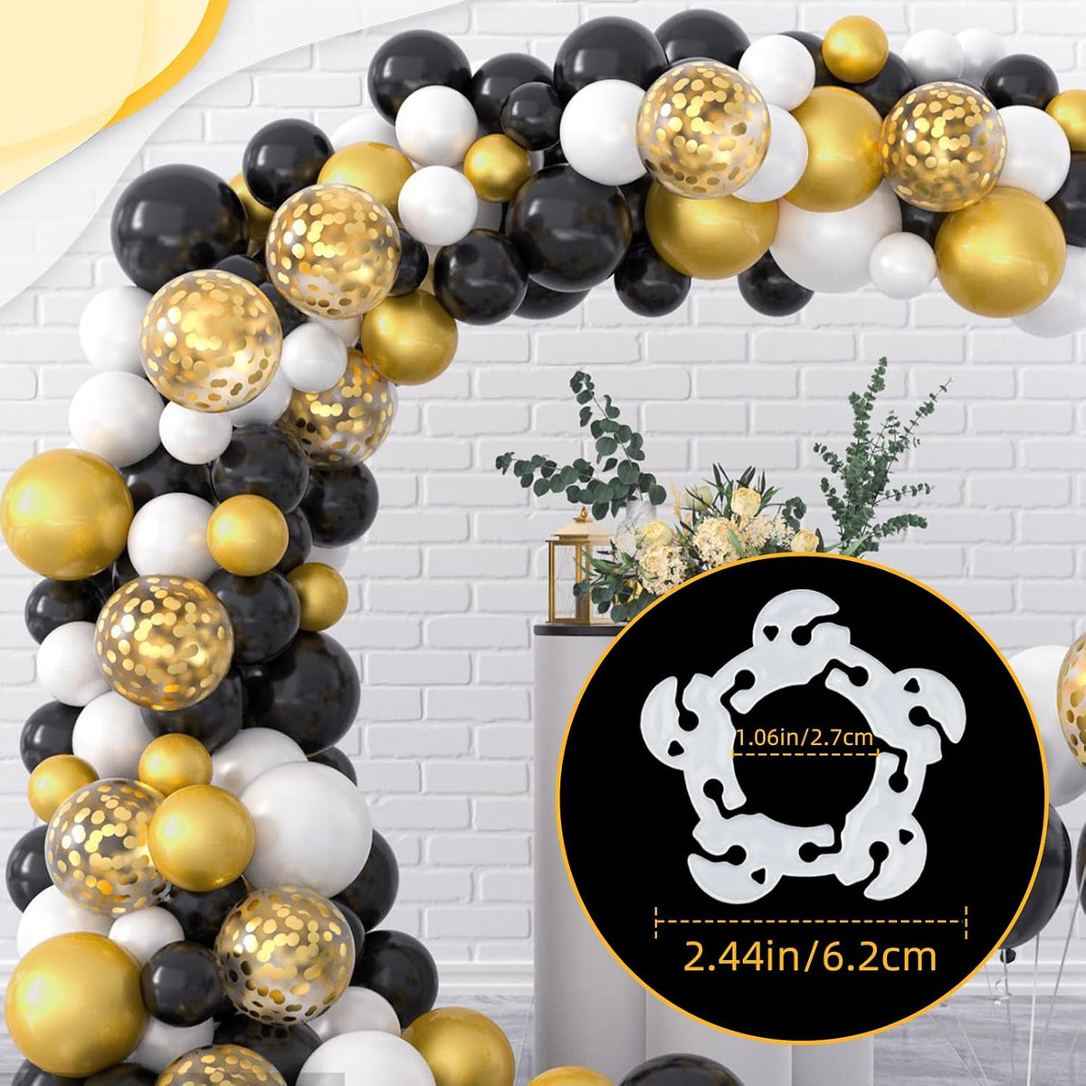 50-Piece Reusable Balloon Clips and Connectors Kit for Balloon Garlands and Arches - Flower-Shaped Accessories for Weddings, Baby Showers, and Birthday Party Decorations