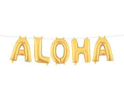 34" Large Gold "ALOHA" Balloon Kit- Includes 5 Letter Balloons image 0