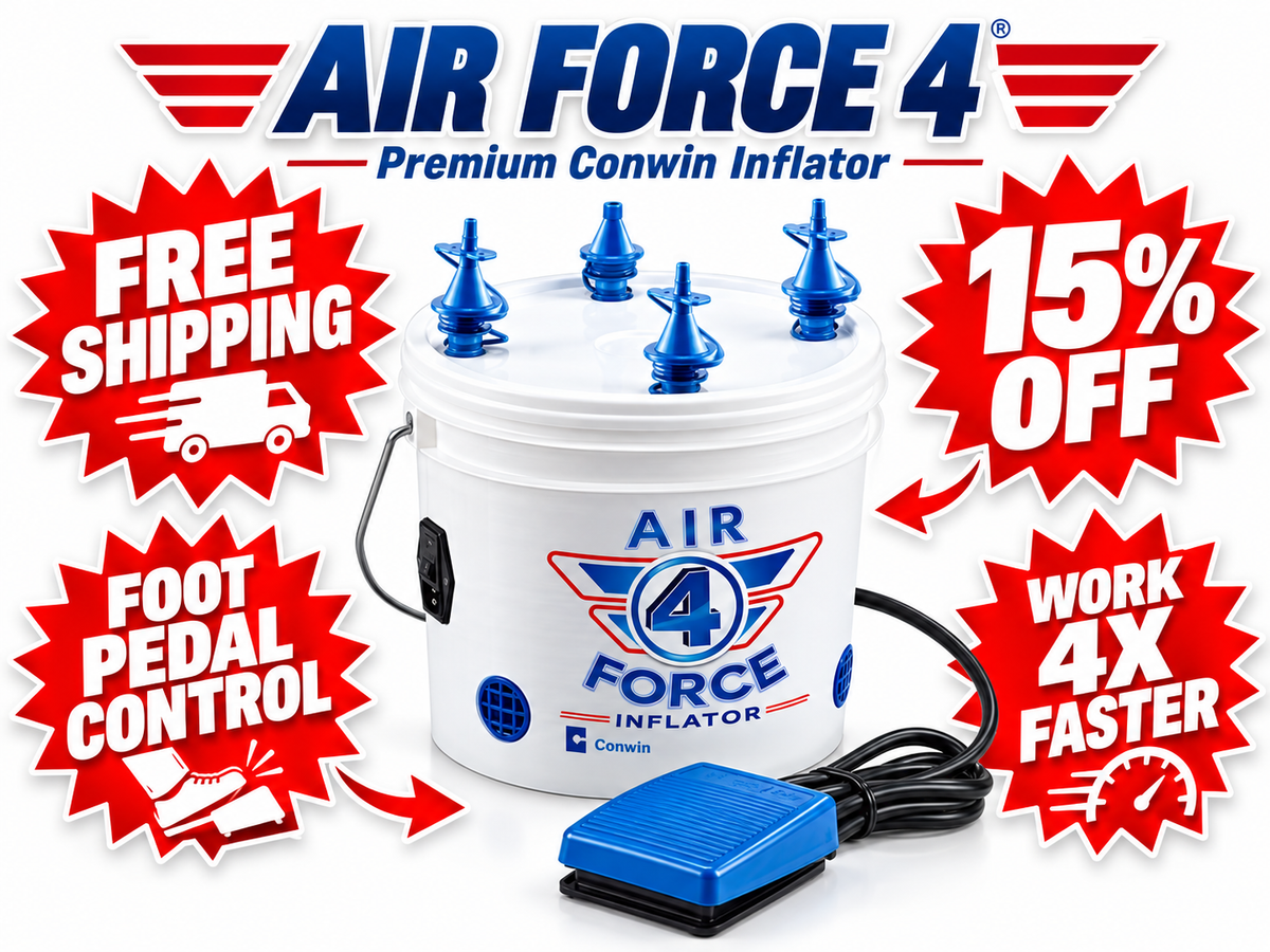 Air Force 4 Super Speed Inflator 4 port Inflation speed with Foot Pedal. Free Shipping
