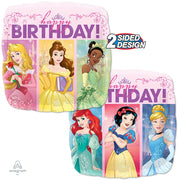 18" Happy Birthday Princesses 2-Sided Helium Foil Balloon 1ct #33807