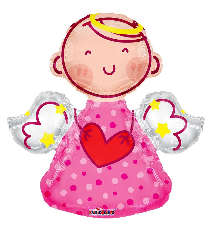 28" Pink Angel Shape Balloons Girl #35278