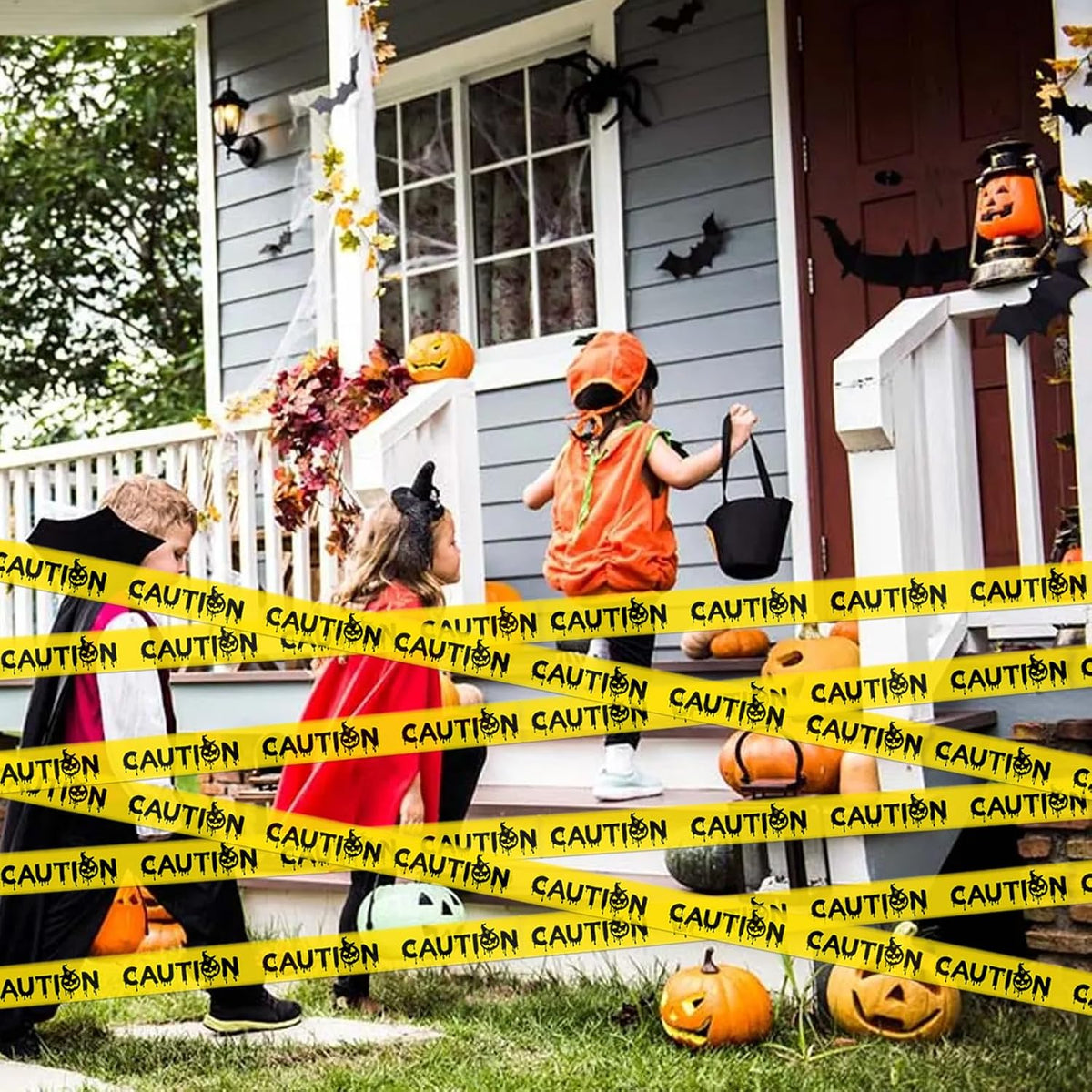 Halloween Decorations Caution Tape,Yellow&Black Caution Hazard Warning Tapes Roll Scary Zombie Safety Indoor&Outdoor Crime Scene DIY Barricade-Party/Door/Tree/Yard/Danger Area/Haunted Houses-3In*82Ft
