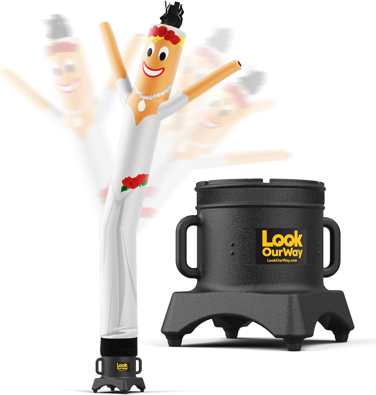 Air Dancers Wacky Waving Inflatable Tube Man - 7Ft Tall Inflatable Dancing Man with Weather-Resitant Blower for Business Advertising - Character Money Theme - Billionaire