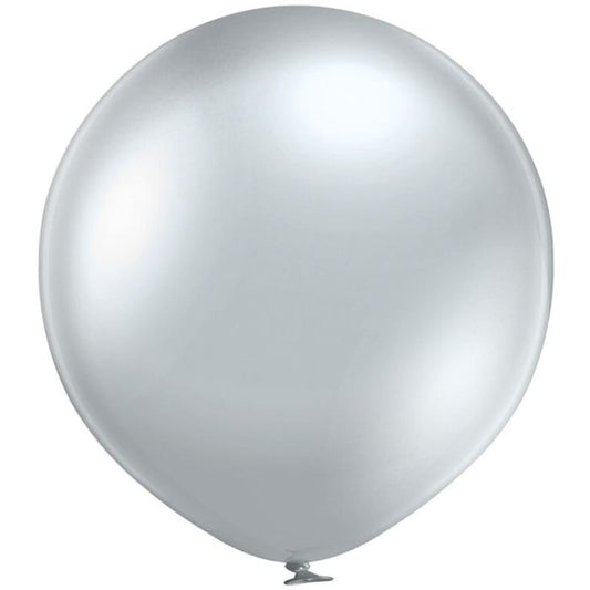 24" BELBAL Glossy Silver Premium Quality Balloons 1 per bag #13624