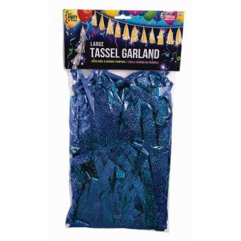 12" Balloon Tassel Blue Holographic 12 Pack #LGTASBH image 0