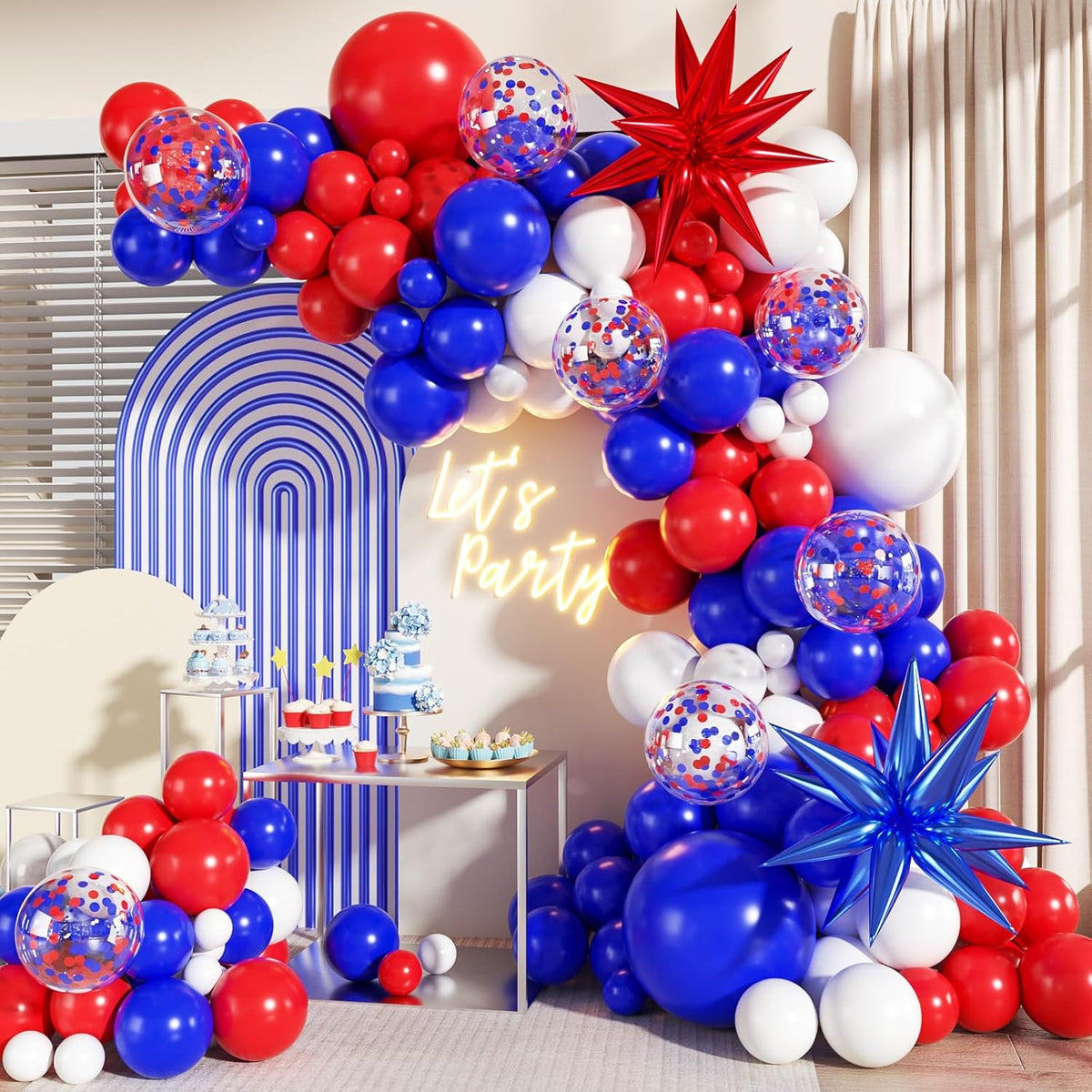 Black Purple Blue Balloon Arch Kit for Birthday Decorations