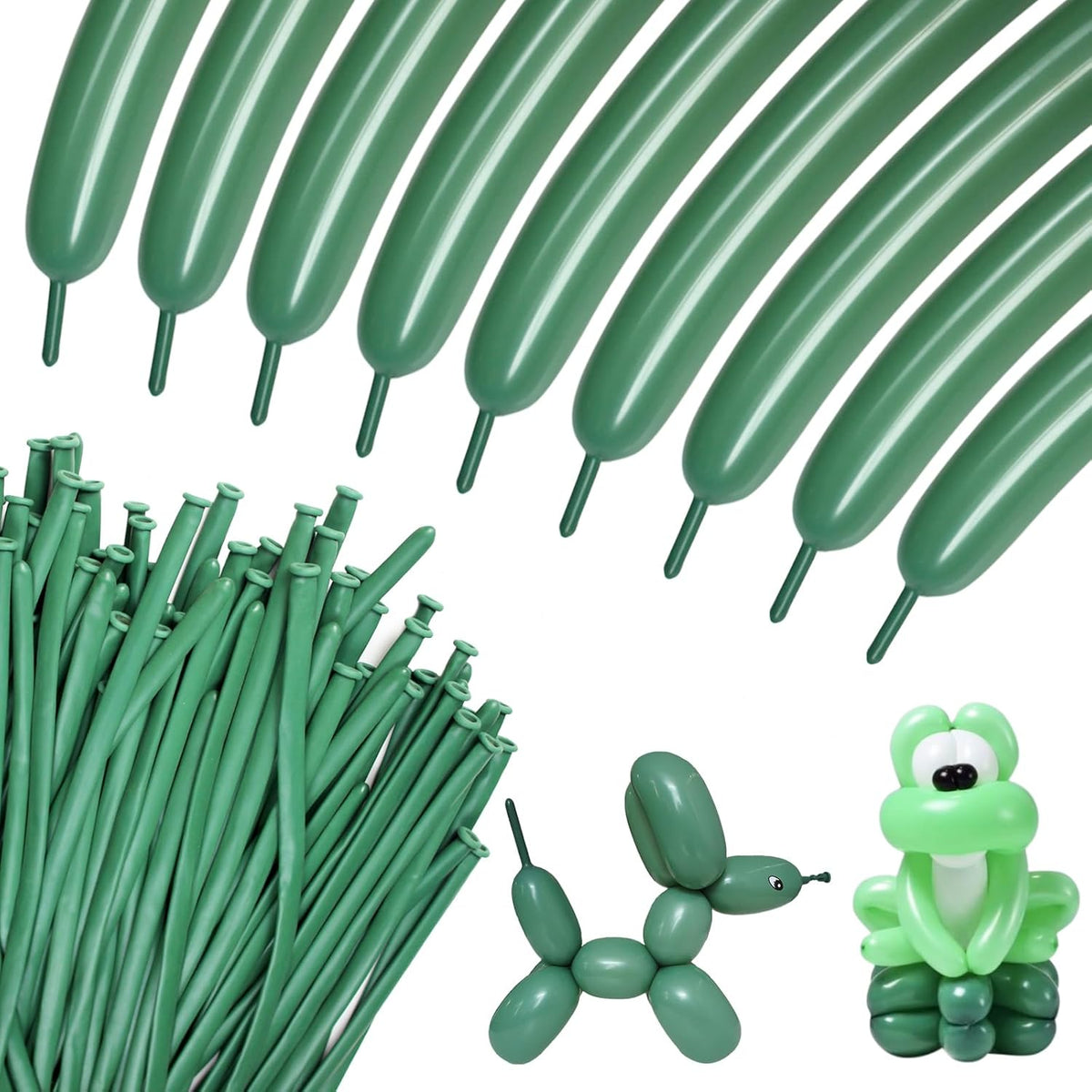 Premium Black 260Q Latex Balloons - 100 Pack for Twisting Animal Models, Ideal for Halloween, Christmas, Weddings, and Birthdays
