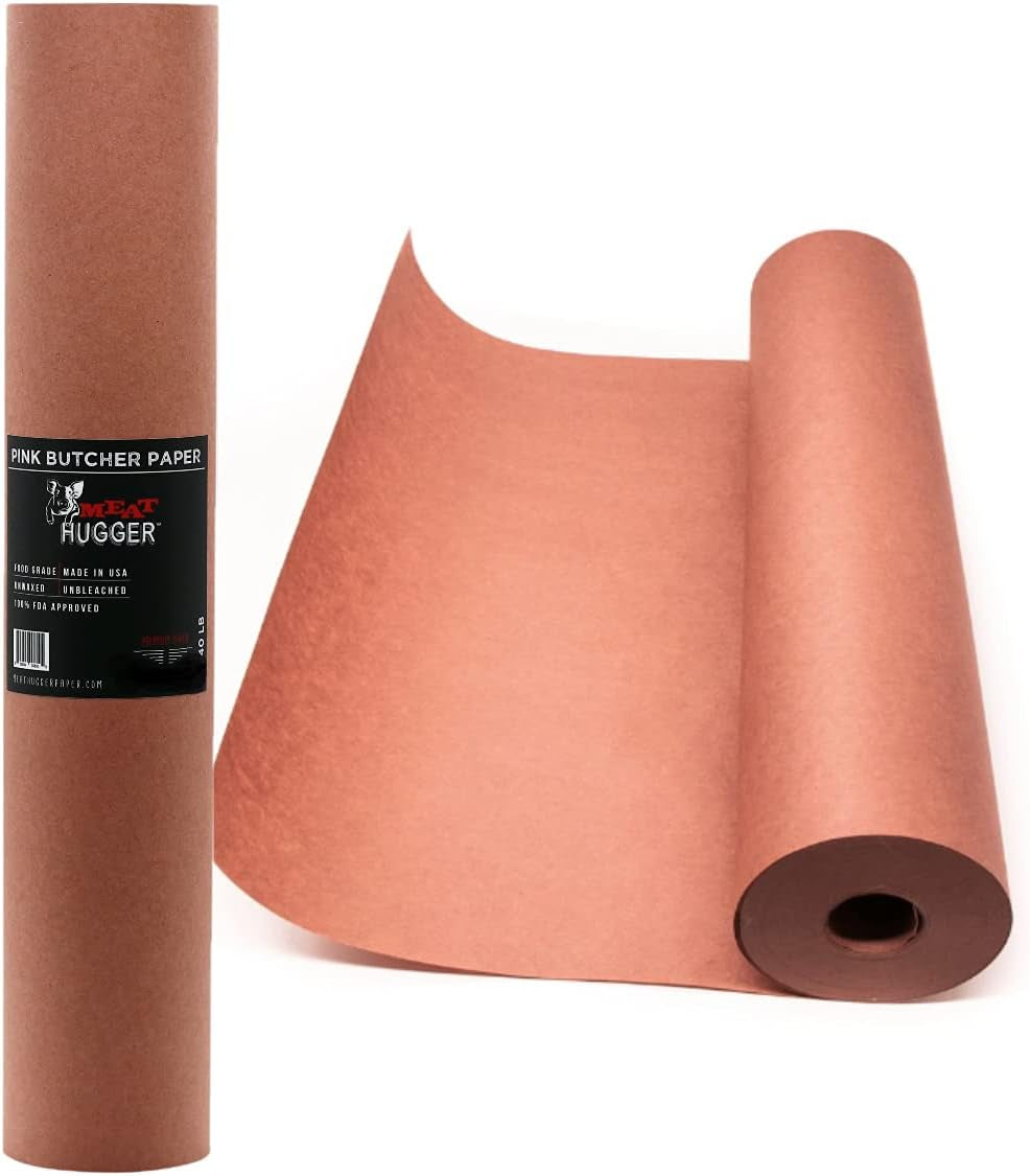 Pink Butcher BBQ Paper Roll (24" x 225') - Food Grade Peach Wrapping Paper for Smoking Beef Brisket, All-Natural and Unbleached