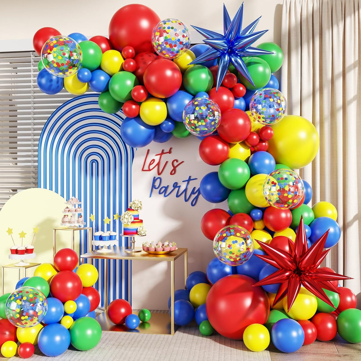 Black Purple Blue Balloon Arch Kit for Birthday Decorations