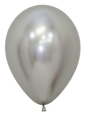 11" Tuf Tex Effects Silvery Chrome Shine BULK PACK Latex Balloons 200 Bag #20072 image 0
