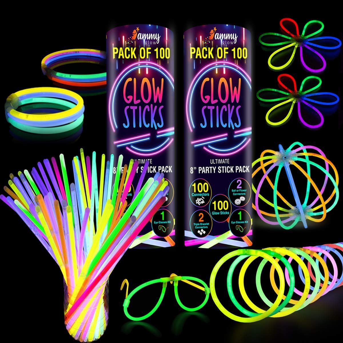 820 Pcs Glow Sticks Bulk, Glow in the Dark Party Supplies, Festival Accessories & More, Bulk Party Favors, Camping Games, Party Favors, Emergency Supplies