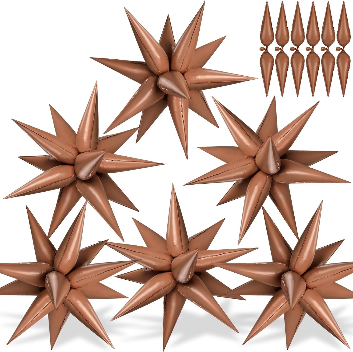 74 PCS Silver Star Balloons, 12 Point Star Foil Mylar Balloons Spike Explosion Cone Balloon for Party Decorations Supplies, Birthday, Wedding, Baby Shower, Graduation Balloon 2025