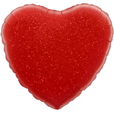18" Holographic Red Heart Helium Foil Balloons (5 PACK) #17691