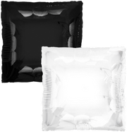 24" TUFTEX Squared Black/White 2 sided Square Foil Balloons 1 per pack #78714