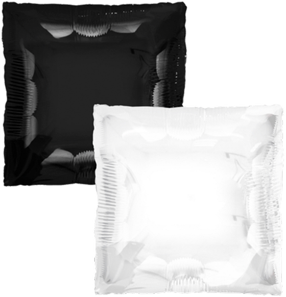 24" TUFTEX Squared Black/White 2 sided Square Foil Balloons 1 per pack #78714