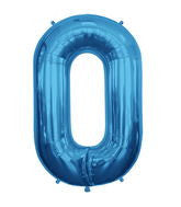 34" Large Blue # 0 Balloon 1ct #19662