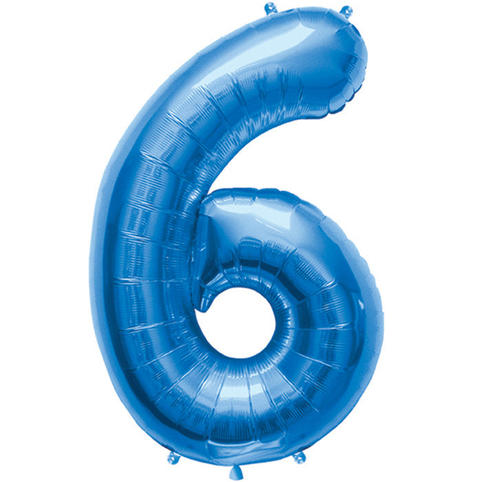 34" Large Blue # 6 Balloon #19668