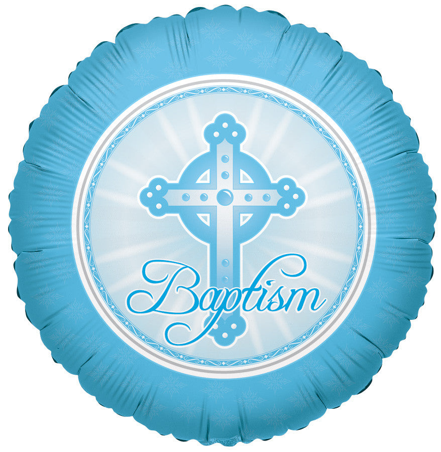 18" Boy Baptism Balloon Helium Foil Balloons (5 PACK) #17693