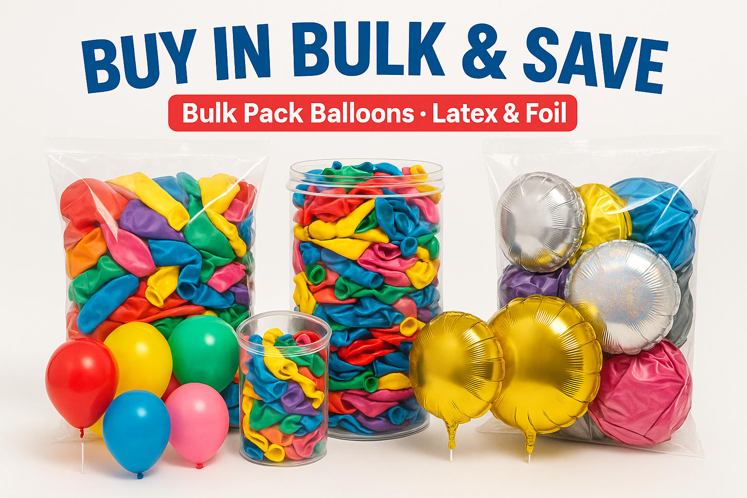 Bulk pack balloons including latex and foil balloons quote buy in bulk and save