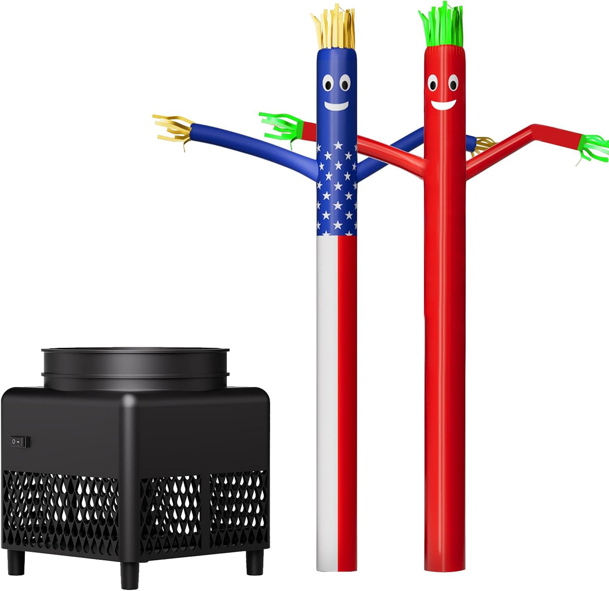 7FT Inflatable Tube Man with 1Pc Blower & 2Pc Dancer, Sky Air Waving Puppet Dancer, Blow up Wacky Wavy Inflatable Flappy Arm Guy for Party, Amusement Park,Outdoor Decoration Advertising
