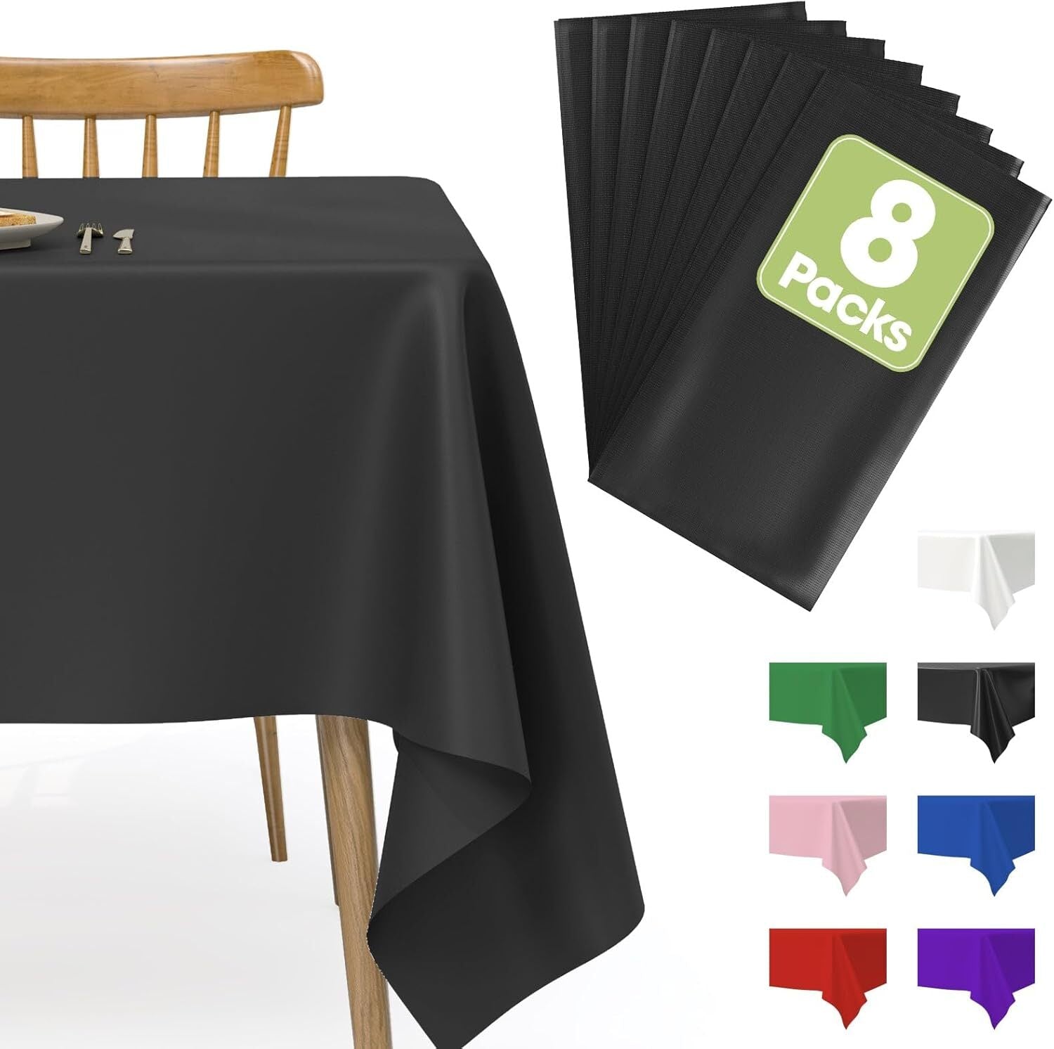 Table Cloth - 8 Packs Disposable Table Cloth for Retangle Table 54"X108"