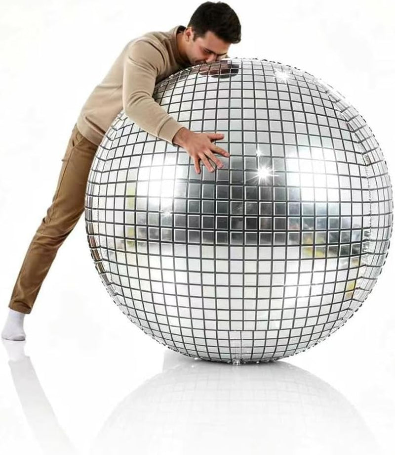 Set of 2 Oversized Silver Foil Balloons - Metallic Party Decorations