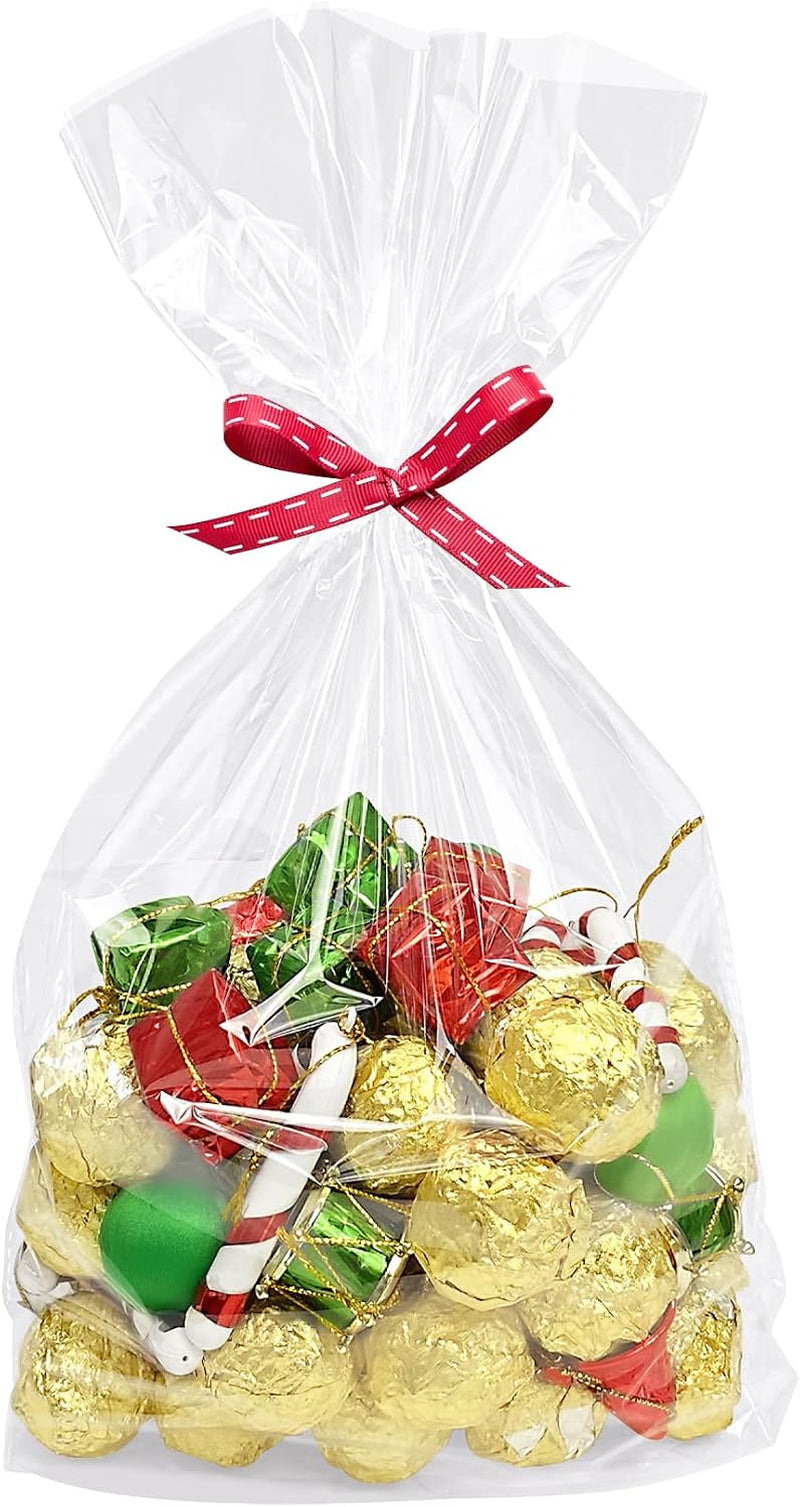 Cellophane Bags for Gift Baskets 16X24 Inches 5Pcs | Clear Cellophane Gift Bags (No Bow or Ribbon Included)