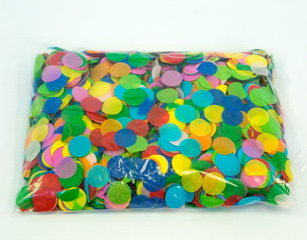 Confetti 1" Multi Color Circles Confetti Tissue 1LB Bag