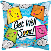 9" Mini Get Well Kites Square Shape Gellibean Balloon Air Fill Only (5 PACK) #15460