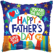 9" Mini Happy Father's Day Messages AIR FILL ONLY Square Foil Balloons (5PACK) #86112