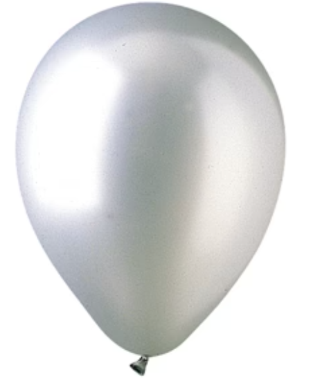 12" CTI Chrome Silver Shines Like Chrome Silver Helium Latex Balloons 100ct #916161