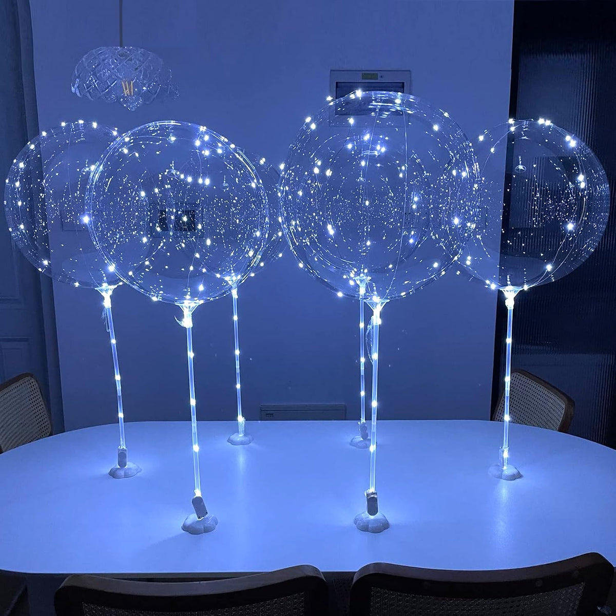 6-Piece LED Bobo Balloon DIY Kit with Sticks and Stand