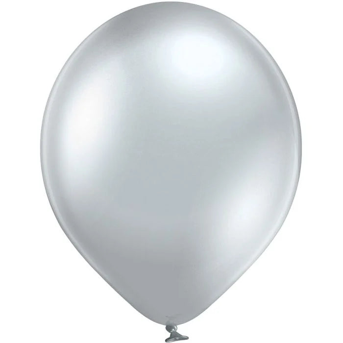 12" Glossy Silver Premium Quality Latex Balloons 50 per bag #15871