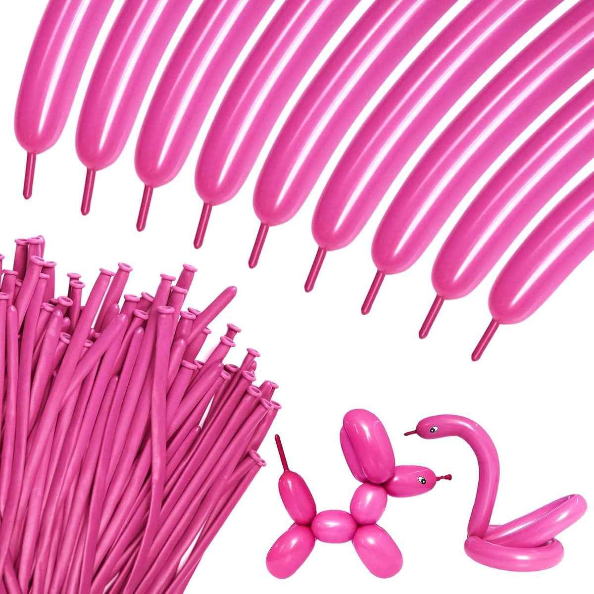Premium Black 260Q Latex Balloons - 100 Pack for Twisting Animal Models, Ideal for Halloween, Christmas, Weddings, and Birthdays
