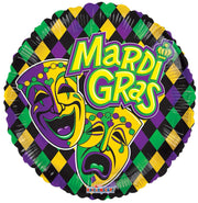 18" Mardi Gras Masks Helium Foil Balloon 5 Pack # 82068 image 0