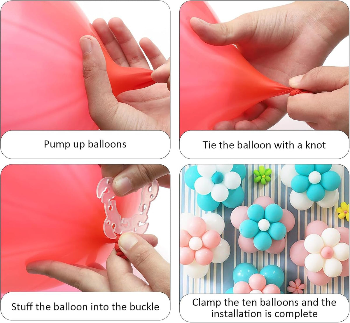 100-Piece Balloon Clips for Arches, Column Stands, and Floral Arrangements - Ideal for Birthday, Wedding, and Party Decorations