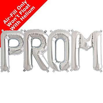 16" Mini Air Fill Silver "PROM" Balloon Kit- Includes 4 Balloons image 0