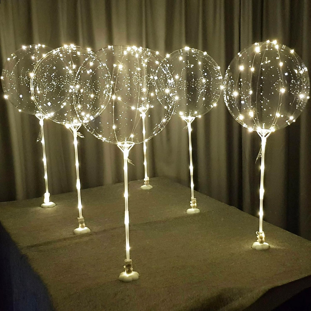 6-Piece LED Bobo Balloon DIY Kit with Sticks and Stand
