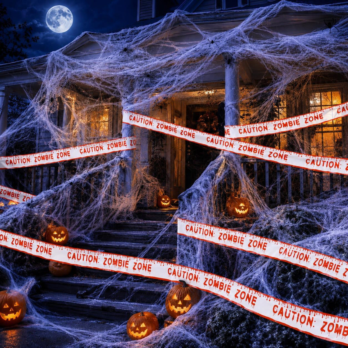 1100 Sqft Halloween Spider Webs - Outdoor Cobwebs with 40 Spiders