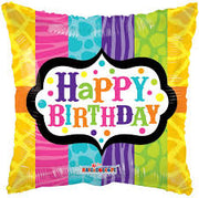 18" Happy Birthday Animal Print Gellibean Helium Balloon (5 Pack) #19702