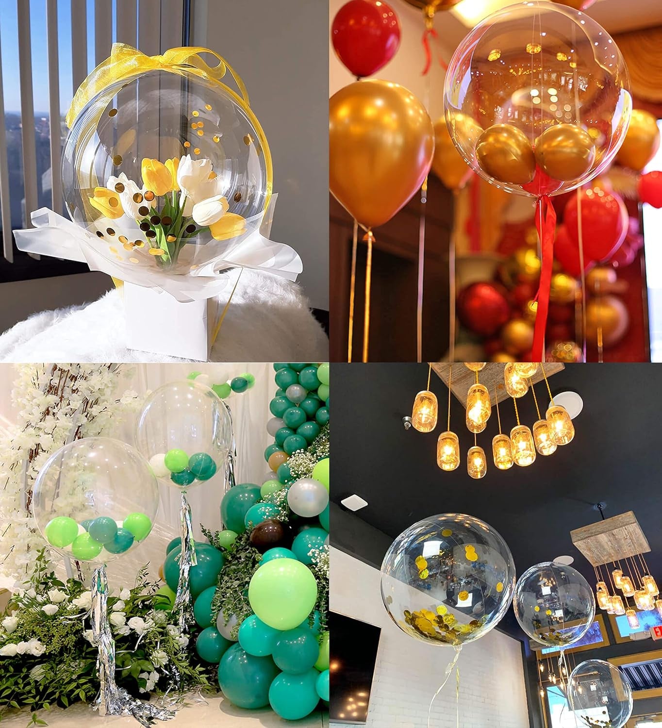 20 Inch Bobo Balloons, 10 Pcs Clear Bobo Balloon, Large Bubble Balloons | Transparent Bubble Balloon for Christmas Wedding Birthday Party Decoration