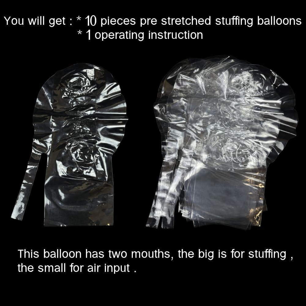 Large Clear Stuffable Balloons, 10-Pack Extra Wide Mouth Bubble Balloons for Gift Wrapping - Ideal for Mother's Day, Bridal Showers, and Birthday Celebrations