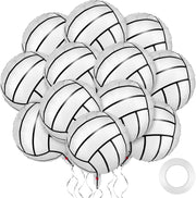12-Pack 18-Inch Volleyball Foil Mylar Balloons for Themed Birthday Party Decorations