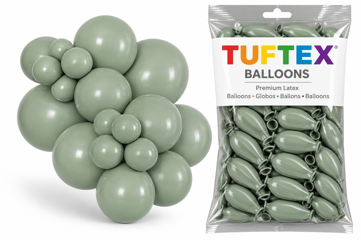 5" TUFTEX Meadow Pearl Eucalyptus Balloons 50ct #15056