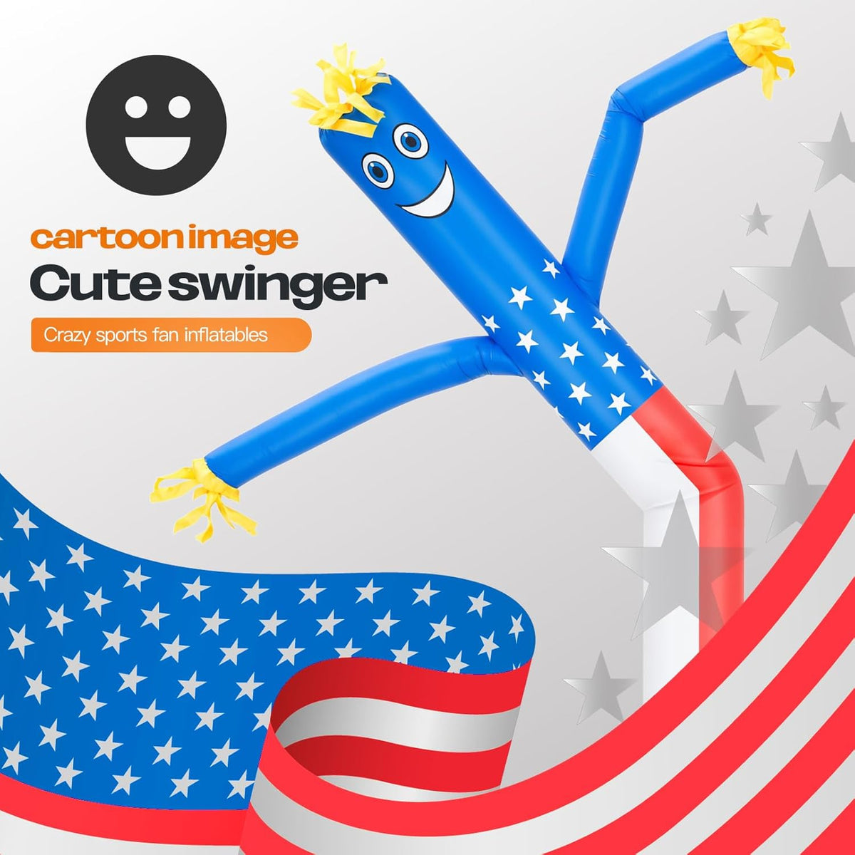 6Ft American Flag Inflatable Tube Dancing Man with Blower