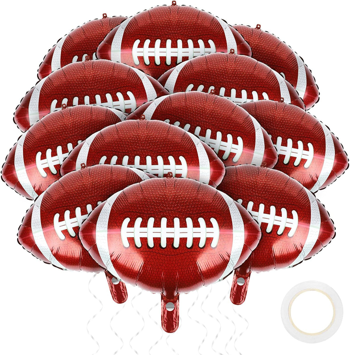 12-Pack 18-Inch Volleyball Foil Mylar Balloons for Themed Birthday Party Decorations