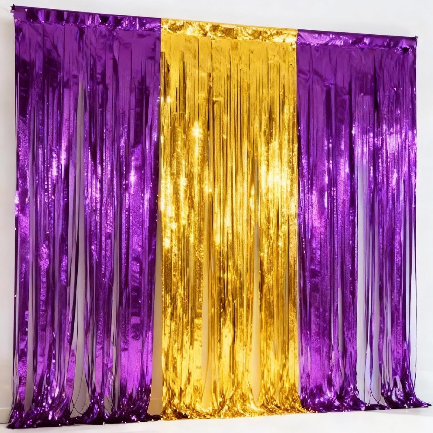 3-Pack Black Gold Foil Fringe Curtain,Party Decoration Streamer | 9.9*6.5Ft Party Backdrop,Birthday Tinsel,Happy Retirement Back Drop,Graduation ,Farewell,Summer Back to School